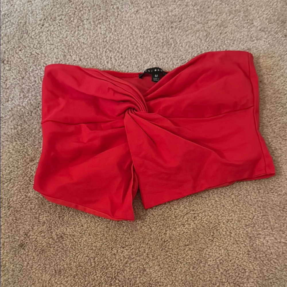 Blue Blush Red Crop Top